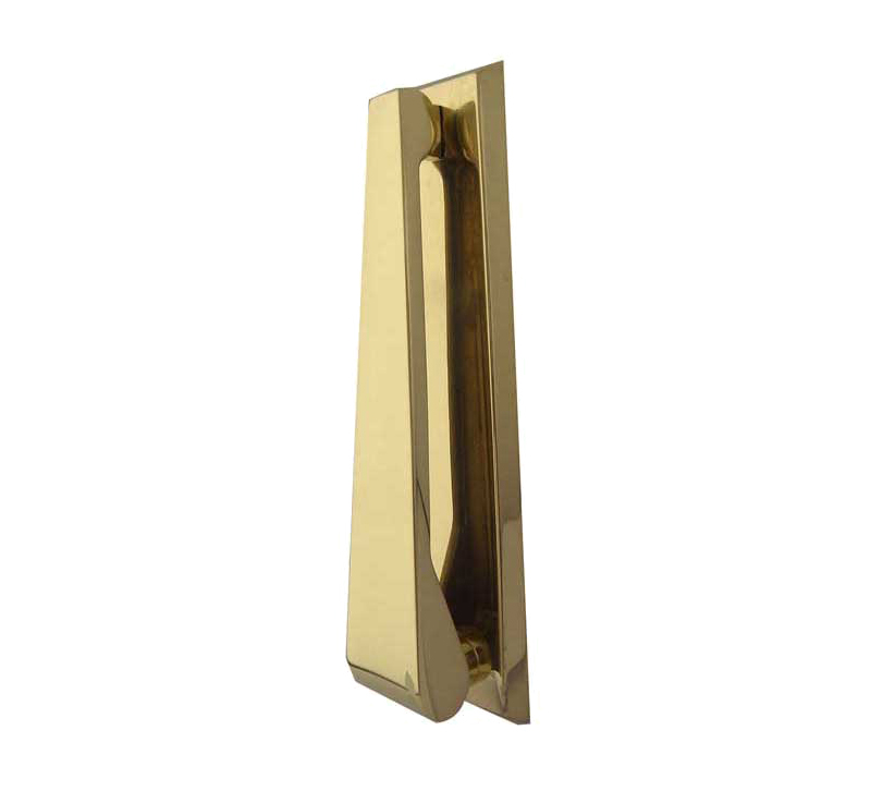 Frelan Hardware Contemporary Door Knocker, Polished Brass
