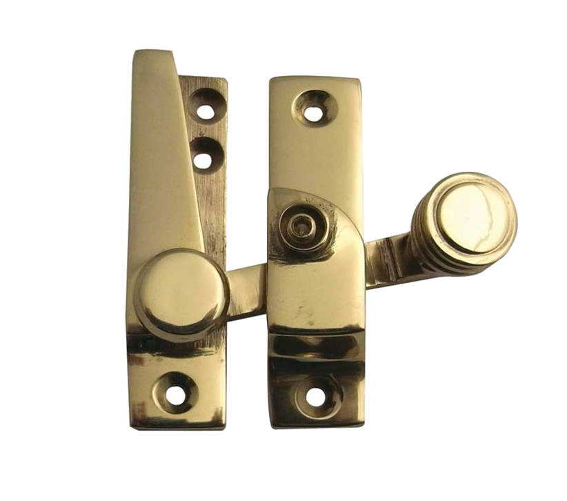 Frelan Hardware Lockable Quadrant Sash Window Fastener, Polished Brass