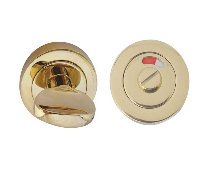 Frelan Hardware Bathroom Turn & Release With Indicator (50mm X 10mm), Pvd Stainless Brass