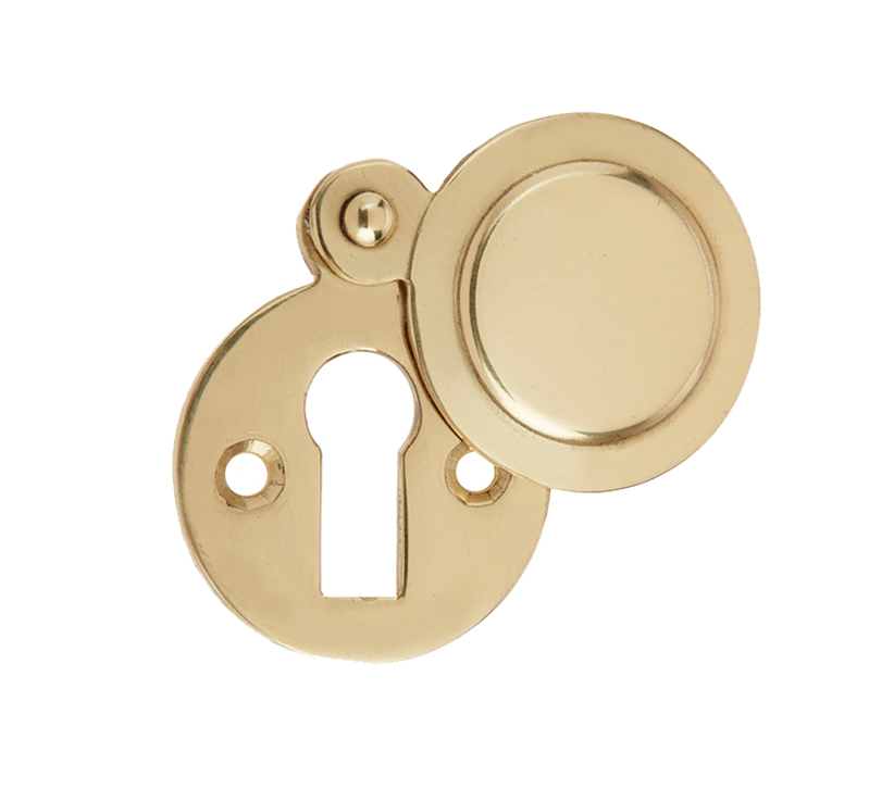 Frelan Hardware Standard Profile Round Covered Escutcheon, Polished Brass