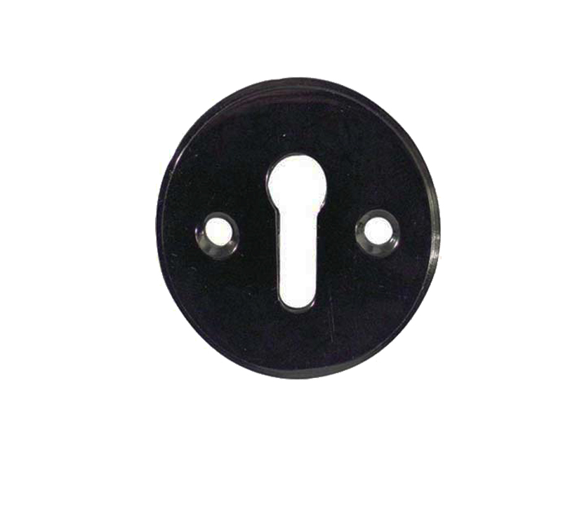 Frelan Hardware Standard Profile Escutcheon (40mm Diameter), Polished Black Nickel