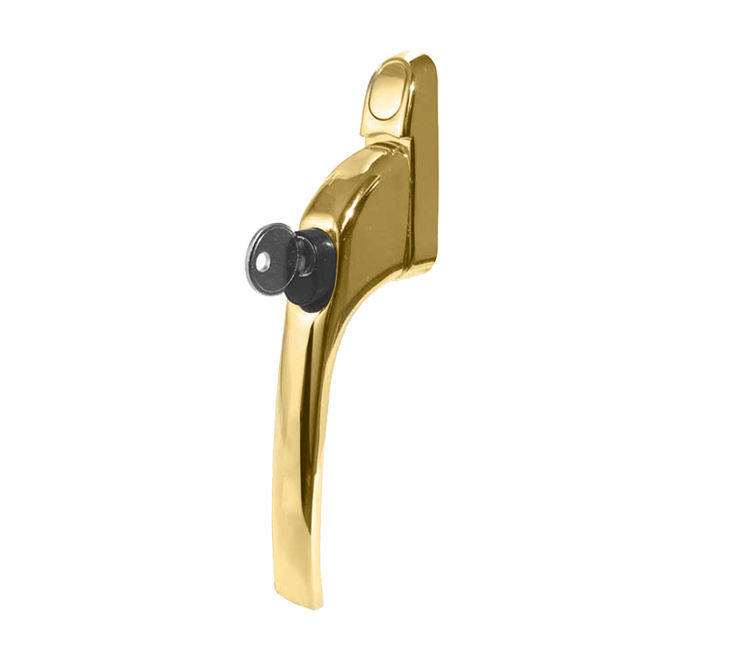 Frelan Hardware Locking Espagnolette Window Fastener, Polished Brass