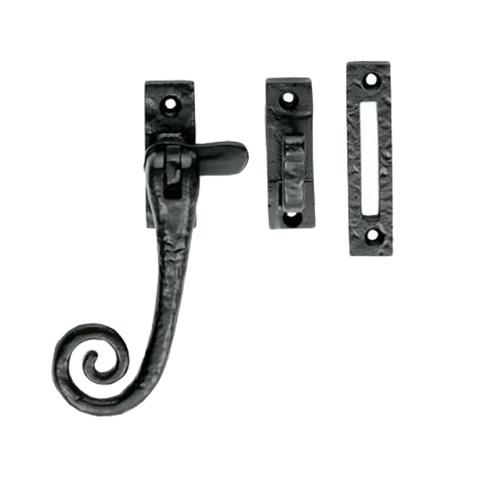 Ludlow Foundries Curly Tail Reversible Casement Window Fastener, Black Antique