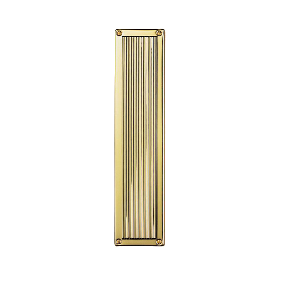 Queen Anne Finger Plate (305mm X 70mm), Polished Brass