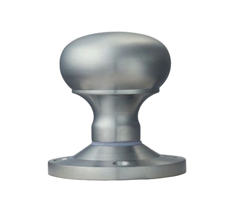 Manital Victorian Mushroom 64mm Diameter Base Unsprung Mortice Door Knob (face Fixed), Satin Chrome  (sold In Pairs)
