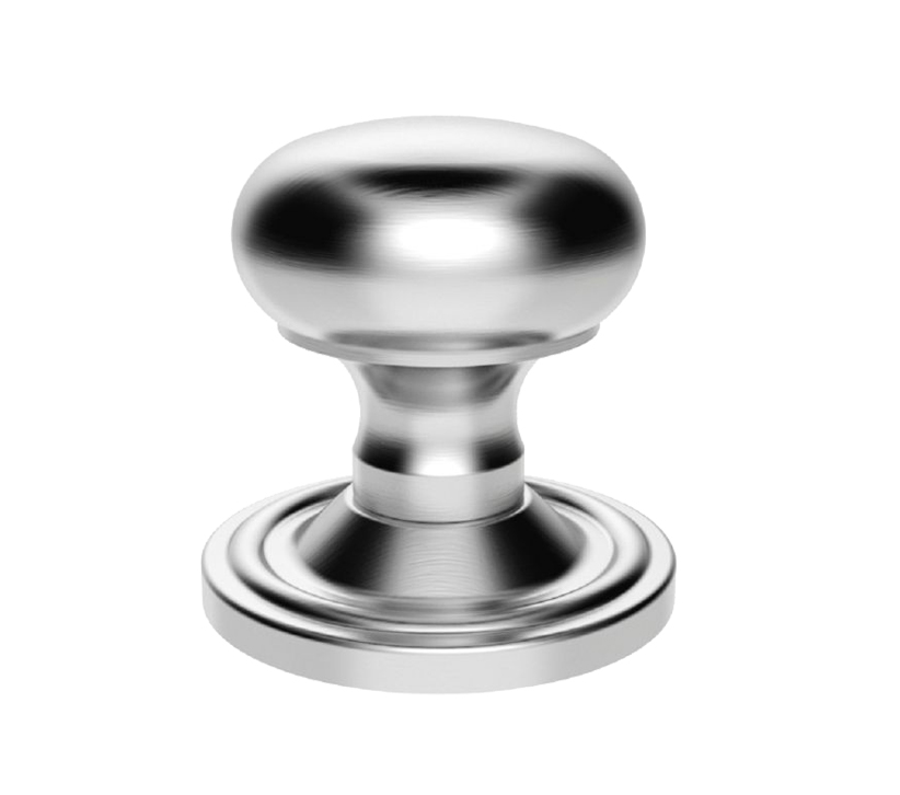 Manital Victorian Mushroom Unsprung Mortice Door Knob (concealed Fixed), Satin Chrome  (sold In Pairs)