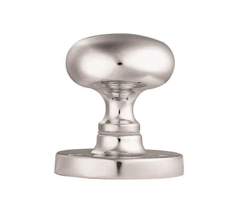 Manital Victorian Mushroom Solid Half Sprung Mortice Door Knob (face Fixed), Polished Chrome (sold In Pairs)