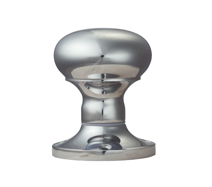 Manital Victorian Mushroom 56mm Diameter Base Unsprung Mortice Door Knob (face Fixed), Polished Chrome  (sold In Pairs)
