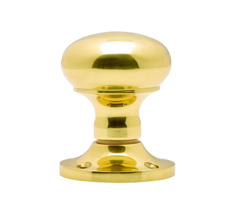 Manital Victorian Mushroom 56mm Diameter Base Unsprung Mortice Door Knob (face Fixed), Polished Brass  (sold In Pairs)