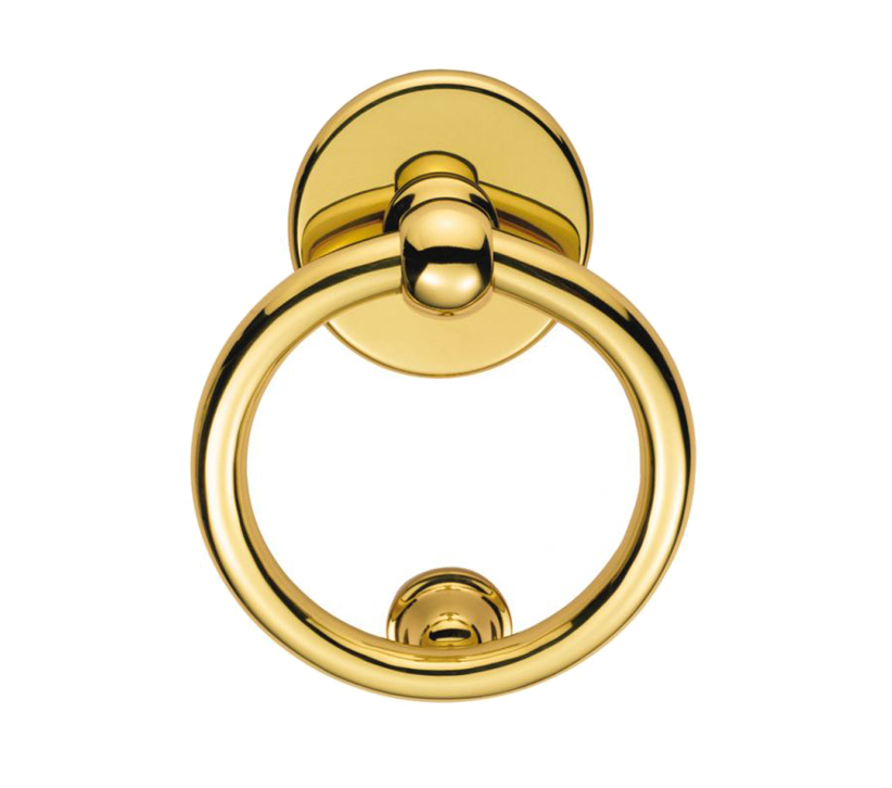 Ring Door Knocker, Polished Brass