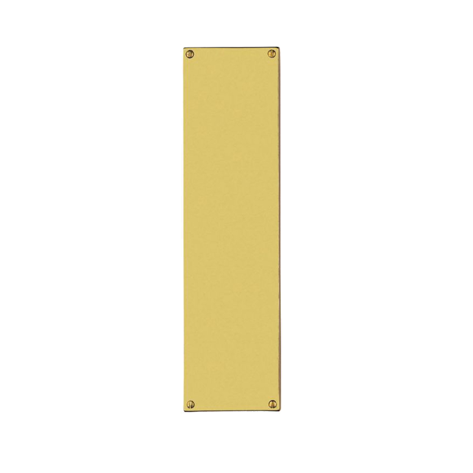 Flat Sheet Finger Plate (304mm X 77mm), Polished Brass