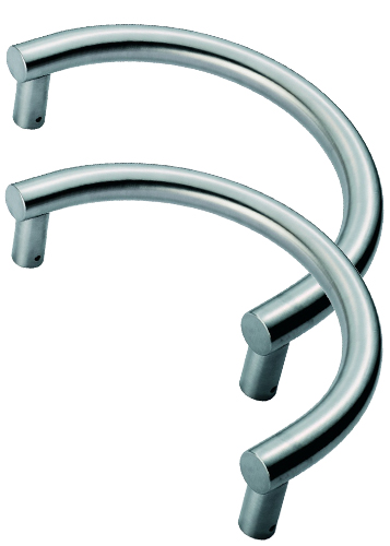 Eurospec Semi Circular Pull Handles (350mm) With Back To Back Fixings, Satin Stainless Steel  (sold In Pairs)