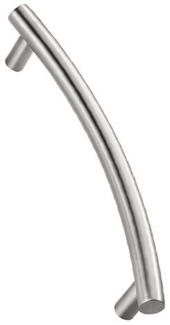 Eurospec Curved T Pull Handles (350mm), Satin Stainless Steel