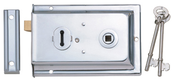 Eurospec Rim Lock, Polished Chrome