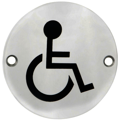 Eurospec Disabled Symbol Sign, Polished Stainless Steel Or Satin Stainless Steel Finish