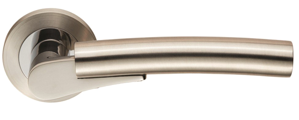 Eurospec Valiant Dual Finish Polished Stainless Steel & Satin Stainless Steel Door Handles (sold In Pairs)