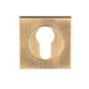 Serozzetta Square Euro Profile Escutcheons, Antique Brass