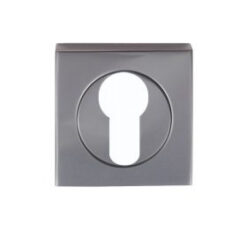 Serozzetta Square Euro Profile Escutcheons, Black Nickel