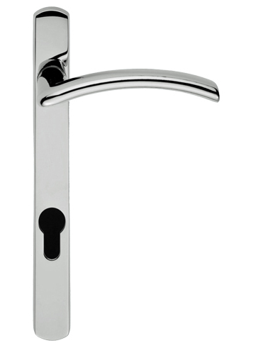 Verde Narrow Plate, 92mm C/c, Euro Lock, Polished Chrome Or Satin Chrome Door Handles (sold In Pairs)