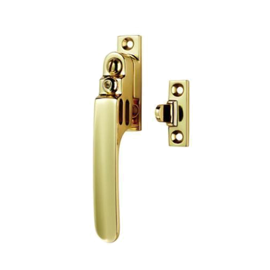 Victorian Locking Casement Window Fasteners With Night Vent, Polished Brass