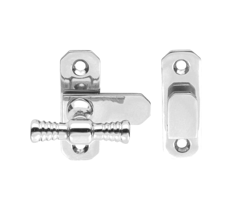 Fingertip T Handle Window Fasteners, Polished Chrome