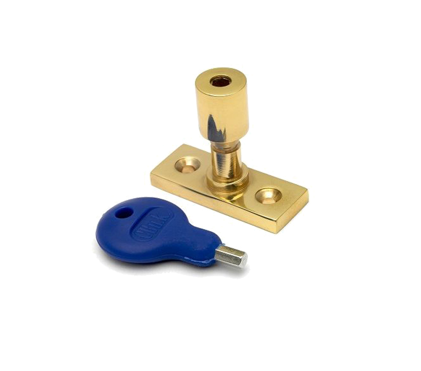 Locking Casement Stay Pin, Polished Brass