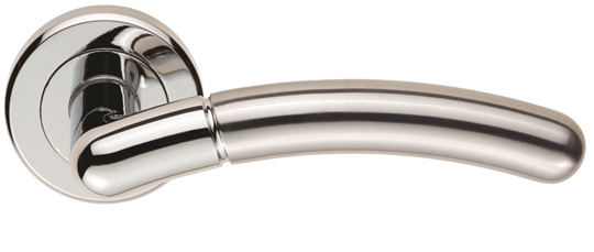 Serozzetta Troy Dual Finish Polished Chrome & Satin Chrome Door Handles –   (sold In Pairs)