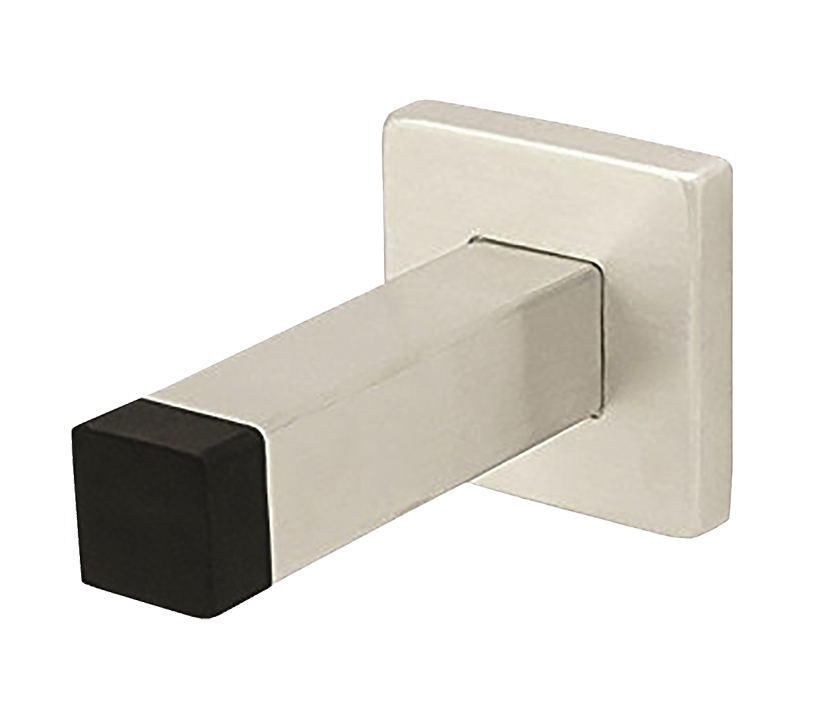 Steelworx Square Skirting Wall Door Stop With Rubber Buffer – Grade 304 Satin Stainless Steel