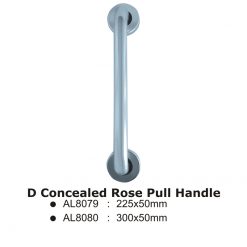 D Concealed Rose Pull Handle -225x5Omm
