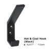 Hat & Coat Hook (Black) -113mm