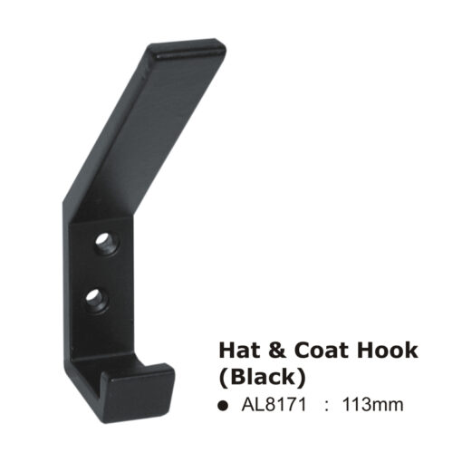 Hat & Coat Hook (Black) -113mm
