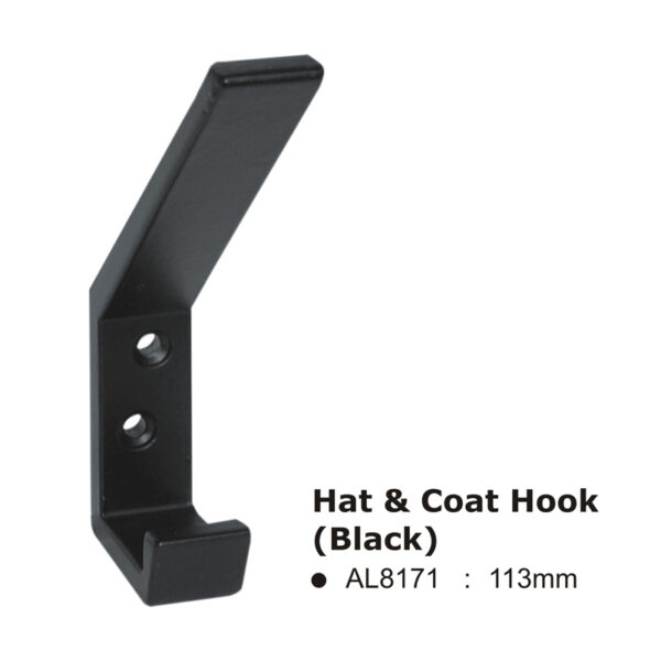 Hat & Coat Hook (Black) -113mm