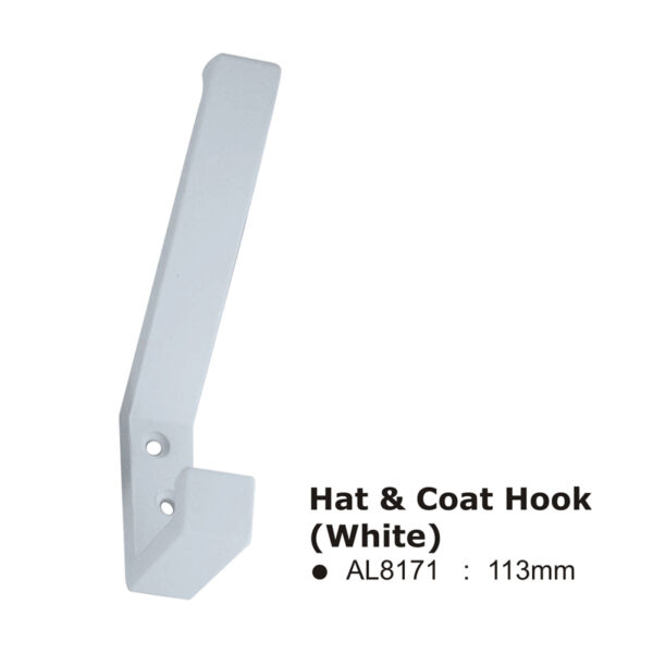 Hat & Coat Hook (White) -113mm