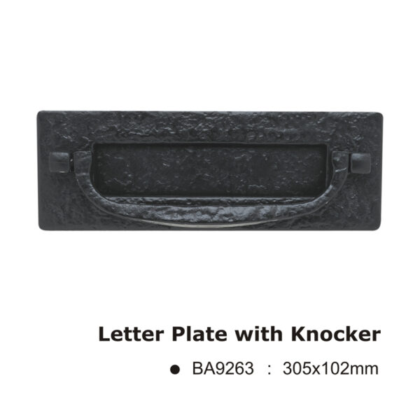 Letter Plate with Knocker -305x102mm