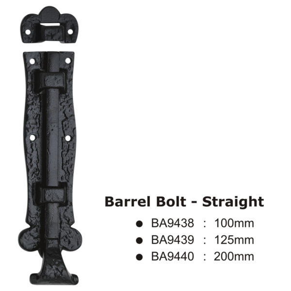 Barrel Bolt - Straight -125mm
