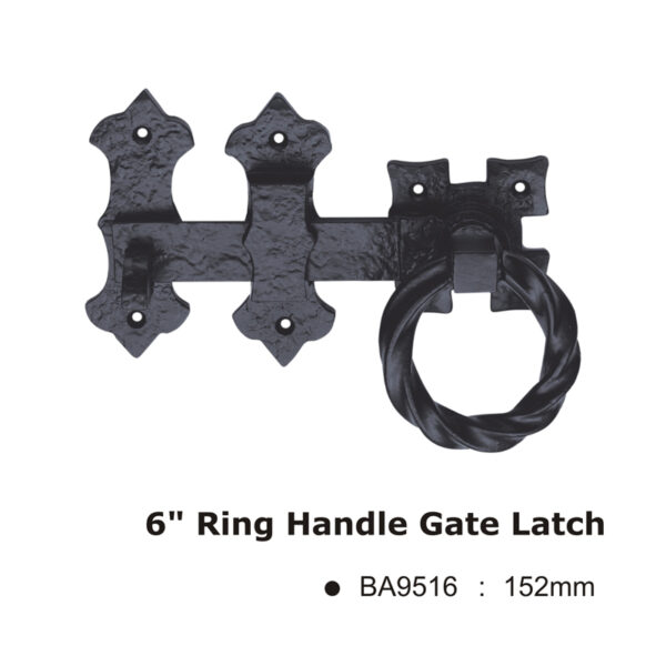 6" Ring Handle Gate Latch -152mm