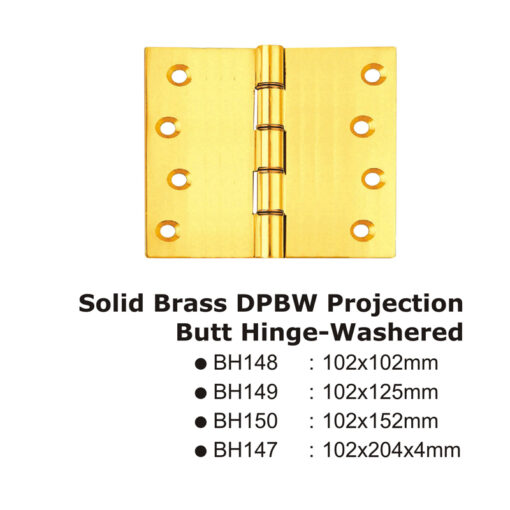 Solid Brass DPBW Projection Butt Hinge-Washered -: 102x152mm