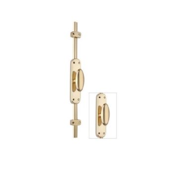 Oval Knob Locking Espagnolette Bolt or Cremone Bolt - EB100PB - Upto 9'