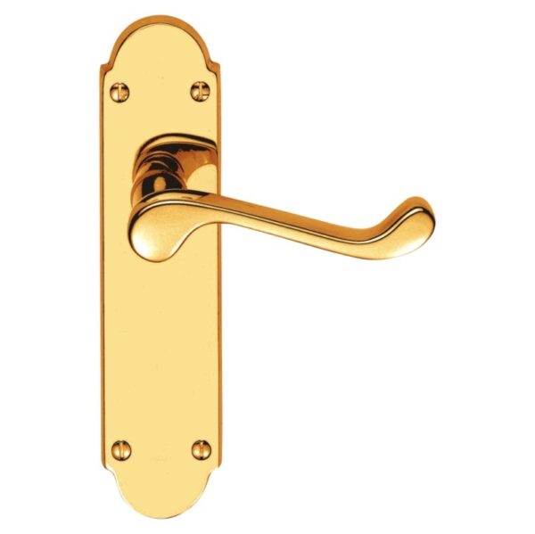 Lever on Back Plate Shaped Scroll - Lever Latch -168x40mm