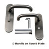 D Handle on Round Plate -19mm