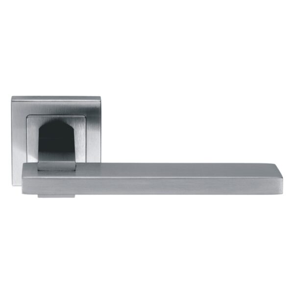 Stainless Steel Lever on Square Rose -135mm x 65mm - Rose 52 x 8mm