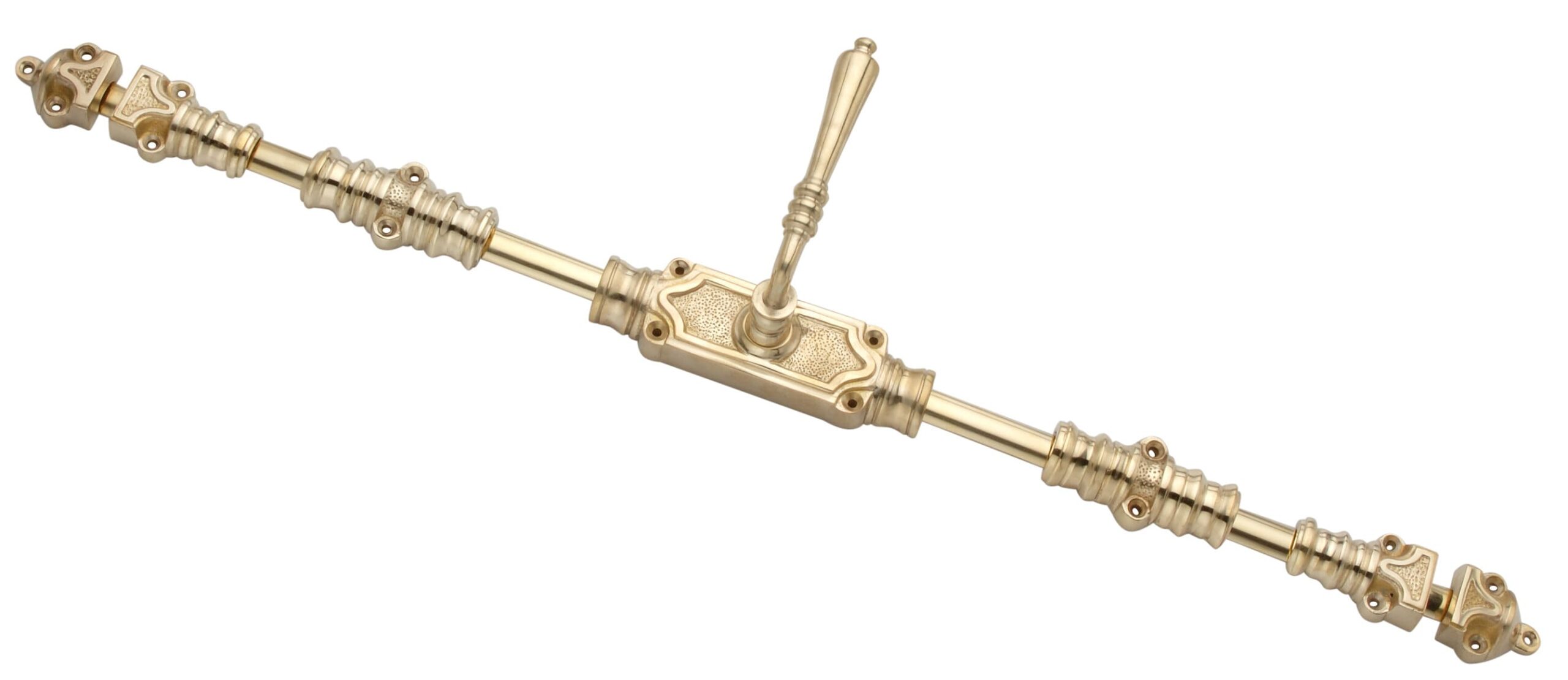 Victorian Lever Door Espagnolette Bolt/cremone Bolt Upto 9 Feet Polished Brass