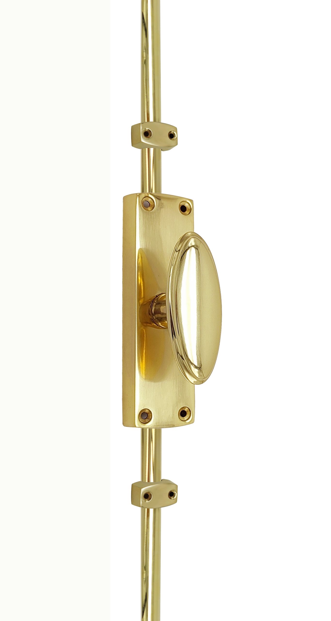 Oval Knob Door Spagnolette Bolt/cremone Bolt Upto 2500mm Polished Brass(upto 8 Feet)