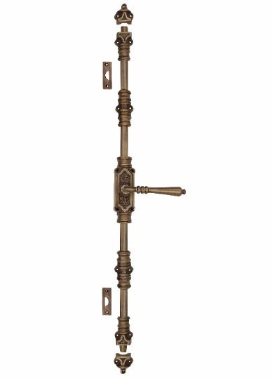 Victorian Lever Door Espagnolette Bolt/cremone Bolt Upto 9 Feet Antique Brass Unlacquered