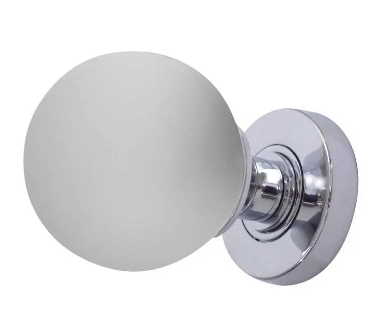 Frosted Ball Glass Mortice Door Knobs Polished Chrome