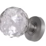 Faceted Glass Mortice Door Knob Satin Chrome