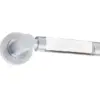 Milo Door Handle on Rose Plain Glass/Satin Chrome