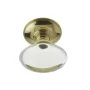 Oval Glass Mortice Door Knob Polished Brass