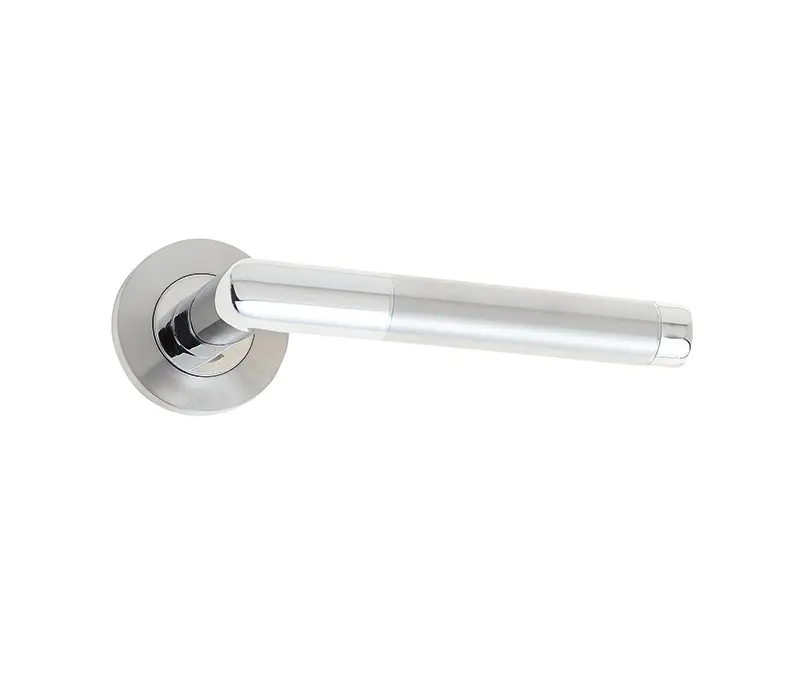Cambrio Door Handle On Rose Grade 304 Satin & Polished Stainless Steel