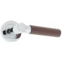 Ascot Door Handle on Rose Brown Leather/Polished Chrome